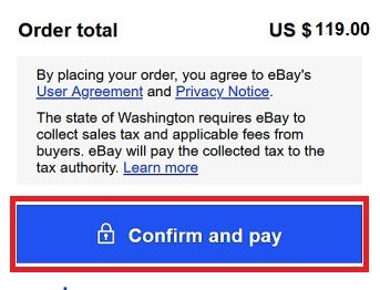 نهایی کردن پرداخت ebay